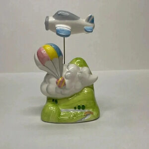 Kato Kogei Musical Around the World Figurine Ceramic Hot Air Balloon Green Blue